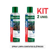 Kit 2 Unid. de Limpa Contato Elétrico em Spray 300ml Chemicolor Limpa Desoxida Aparelhos Eletrônicos