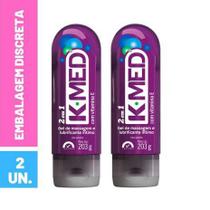 kit 2 unidade Kmed roxo k-med 2 em 1 lubrificante intimo íntimo gel massagem homem mulher unissex KY