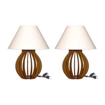 Kit 2 unidades Abajur La Finesse Cupula - Luminária Para Decoração Quarto e Sala COR:BRANCO Kit 2 unidades Abajur La Finesse Cupula - Luminária Para Decoração Quarto e Sala COR:BRANCO