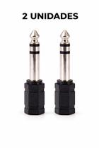 Kit 2 Unidades Adaptador P10 Macho para P2 Fêmea Estério Original Adaptador De Microfone P10