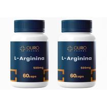 Kit 2 unidades Arginina com Laudo 500mg 120 cápsulas (60 cada frasco) Kit 2 unidades Arginina com Laudo 500mg 120 cápsulas (60 cada frasco)