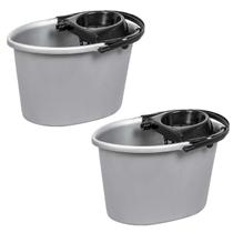 Kit 2 Unidades BALDE ZIG ZAG 14 LITROS COM ESPREMEDOR Superpro Bettanin COD. 9230 Escorredor para Refis de Mop Esfregão