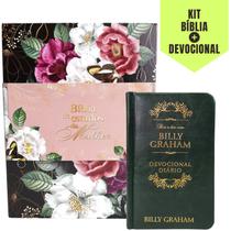 Kit 2 Unidades Bíblicas Sendo: 1 Livro Bíblico de Estudos com Porta Joias Versão Nova Versão Transformadora + 1 Devocional Billy Graham
