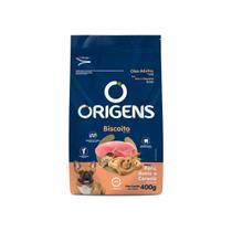 Kit 2 unidades - biscoito origens cães adultos mini/peq peru/aveia/cereais 400g
