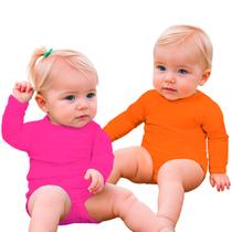 Kit 2 Unidades Body Bebê Infantil Manga Longa Praia Banho Piscina Criança Proteção Solar UV 50+ Térmico Verão