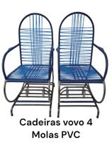 Kit 2 unidades cadeira da vovo 4 molas pvc espaguete ária terraço sala jardim