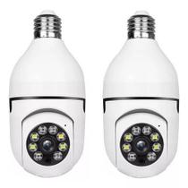 Kit 2 Unidades Câmera Bulbo Home Panorama Wifi IP Security Câmera APP Yoosee