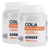 Kit 2 Unidades Cola Permanente ACRILEX Sem Cor 250grs - 16225