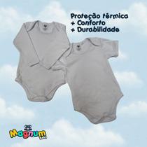 Kit 2 Unidades de Body 1 Manga Curta e 1 Manga Longa Básico 100% Algodão