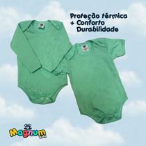 Kit 2 Unidades de Body 1 Manga Curta e 1 Manga Longa Básico 100% Algodão