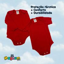 Kit 2 Unidades de Body 1 Manga Curta e 1 Manga Longa Básico 100% Algodão