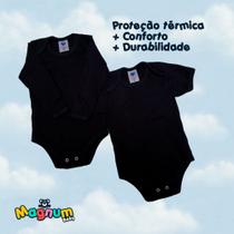 Kit 2 Unidades de Body 1 Manga Curta e 1 Manga Longa Básico 100% Algodão