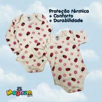 Kit 2 Unidades de Body 1 Manga Curta e 1 Manga Longa Estampado 100% Algodão Suedine - MENINA Kit 2 Unidades de Body 1 Manga Curta e 1 Manga Longa Estampado 100% Algodão Suedine - MENINA