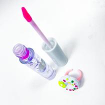 Kit 2 unidades de lip gloss labial aneis rosquinha coloridos fofos