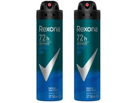 Kit 2 Unidades Desodorante Antitranspirante - Aerossol Rexona Active Dry Masculino 72 Horas