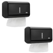 Kit 2 Unidades Dispenser Toalheiro Premisse Urban Compacto Preto