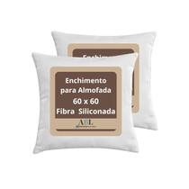Kit 2 unidades Enchimento Para Almofada Fibra Siliconada 60x60