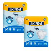 Kit 2 unidades - Fralda Geriátrica Bigfral Regular Plus Tamanho M 8 Unidades Kit 2 unidades - Fralda Geriátrica Bigfral Regular Plus Tamanho M 8 Unidades