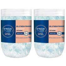 Kit 2 Unidades Gel Fixador Dagua Natural Hair com Provitamina B5 D-Pantenol Sem Álcool Uso Diário Testado Dermatologicamente 750g