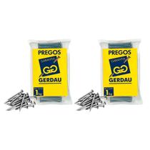 Kit 2 unidades - gerdau prego 17x27 (pacote 1kg)