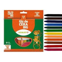 Kit 2 unidades Giz de Cera Big Leo&eo 12 cores cada