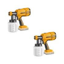 Kit 2 unidades - ingco pistola de pintura a bateria 20v linha p20s