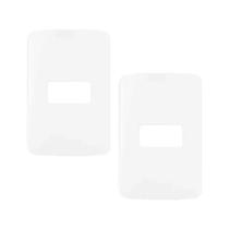 Kit 2 unidades - mg b3 placa 4x2 1 posto horizontal branco (19420)