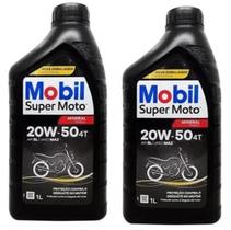 Kit 2 unidades oleo 20w50 4T Mobil para Motos 1 Litro