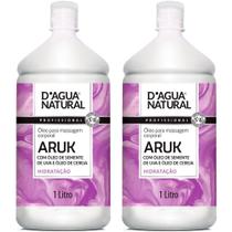 Kit 2 Unidades Óleo de Massagem Corporal Dagua Natural Aruk Semente de Uva e Cereja 1L Hidratação