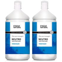 Kit 2 Unidades Óleo para Massagem Dagua Natural Neutro 1L Sem Perfume Hidratação