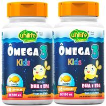 Kit 2 Unidades Ômega 3 Kids Infantil - 60 Cápsulas Unilife
