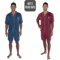 Kit 2 Unidades Pijama Plus Size Masculino Adulto Verão