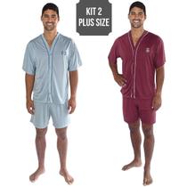 Kit 2 Unidades Pijama Plus Size Masculino Adulto Verão