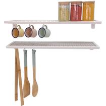 KIT 2 Unidades Prateleira Strassis Design SD-3020 Metal Cor: Branca