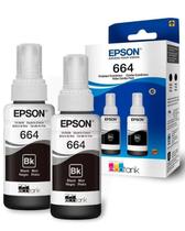 kit 2 Unidades Refil Tinta Original 664 Preto Epson 70ml T6641202P L355 365 375 395 555 565 575 kit 2 Unidades Refil Tinta Original 664 Preto Epson 70ml T6641202P L355 365 375 395 555 565 575