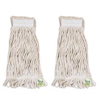 Kit 2 Unidades Refil Úmido Mop Esfregão Algodão 330g Cinta Ponta Loop / Para Limpeza de Pisos Com Alto poder de Absorção