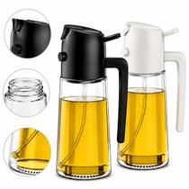 Kit 2 Unidades Spray Pulverizador de Azeite Vinagre 470ml com Bico Antivazamento, Dosagem Precisa, Recipiente de Vidro, Livre de BPA e Fácil de Limpar