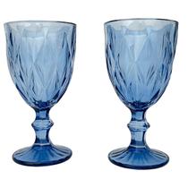 Kit 2 Unidades Taça de Vidro Diamante Azul 330ml Class Home Kit 2 Unidades Taça de Vidro Diamante Azul 330ml Class Home