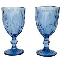 Kit 2 Unidades Taça de Vidro Diamante Azul 330ml Kit 2 Unidades Taça de Vidro Diamante Azul 330ml
