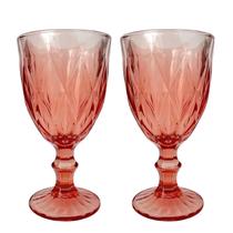 Kit 2 Unidades Taça Diamante Vermelha Clara 340ml Mesa Posta