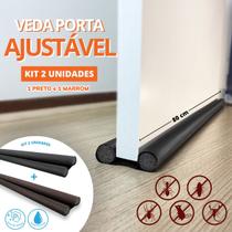 Kit 2 Unidades Veda Porta Protetor Rolinho Impermeável Ajustável 80 cm