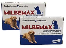 Kit 2 Unidades Vermifugo Milbemax Para Caes De 5kg A 25kg - Elanco