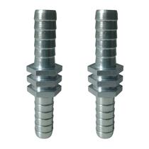 Kit 2 Uniões Emenda Reta Alumínio Com Canal Para Mangueira 1/2 Polegada Londribor