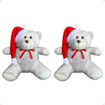 Kit 2 Ursinhos De Pelúcia Natal Decoração Árvore Presente 20cm Kit 2 Ursinhos De Pelúcia Natal Decoração Árvore Presente 20cm