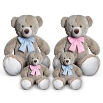 Kit 2 Urso 50cm E 2 Urso 1m Pelúcia Chá Revelação Decoração