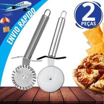 Kit 2 Utensílio Cortador De Pizza Massas Em Inox E Cortador Fechador Pastel Inox Linha Inox Premium