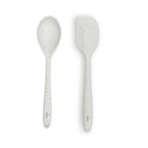 Kit 2 Utensilios de Cozinha Espatula + Colher de Silicone Flex Vanilla Brinox