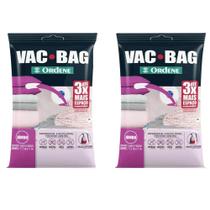 Kit 2 Vac Bag Jumbo Ordene 110x100cm Saco a Vácuo Plástico E