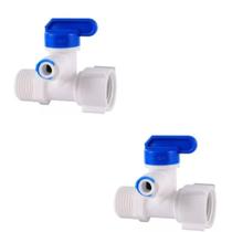 KIT 2 Válvula de Fechamento 3 Vias 1x2 BSPT para 1x4 Água Adaptador Registro Tanque Torneira Bebedouro Filtro