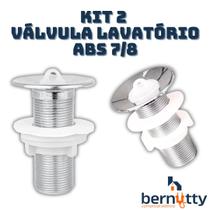 Kit 2 Válvula Lavatório Banheiro Tanque Simples ABS Cromada 7/8 - Luconi